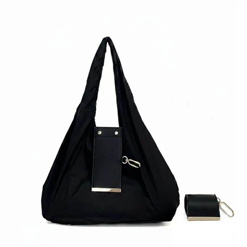 Compact Foldable Keychain Tote Bag, Reusable