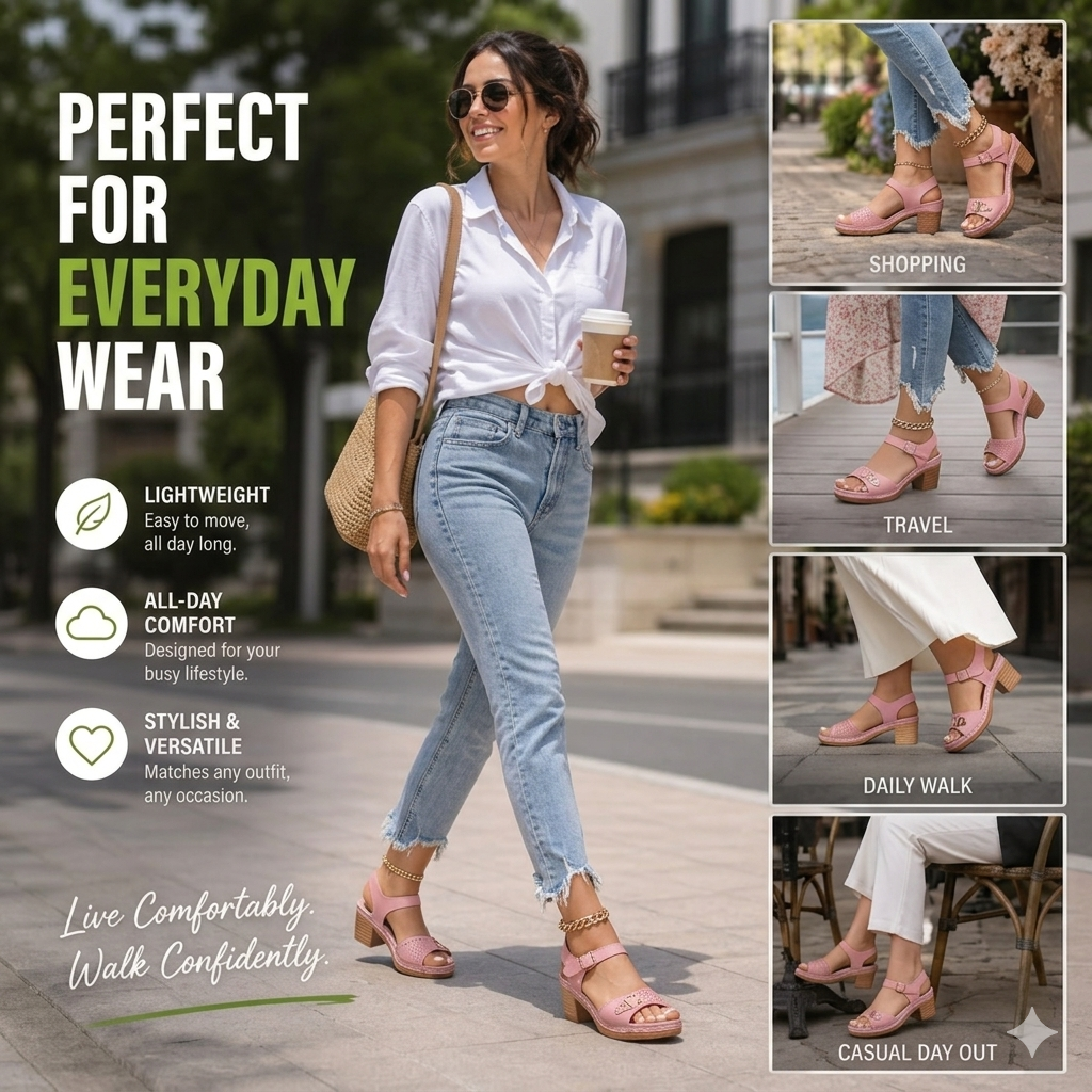 Luna Block Heel Sandals - Effortless height. All-day comfort.