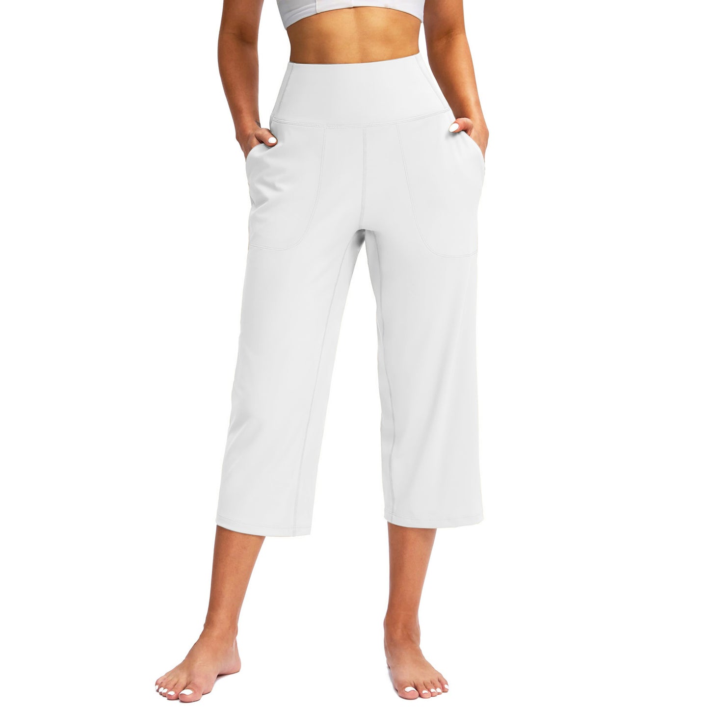 Capri Pants for Women Wide Leg Yoga Dress Cropped Pants