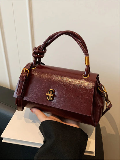 Women's Mini Flap Satchel Crossbody Bag – Vegan Leather Shoulder Bag & Clutch