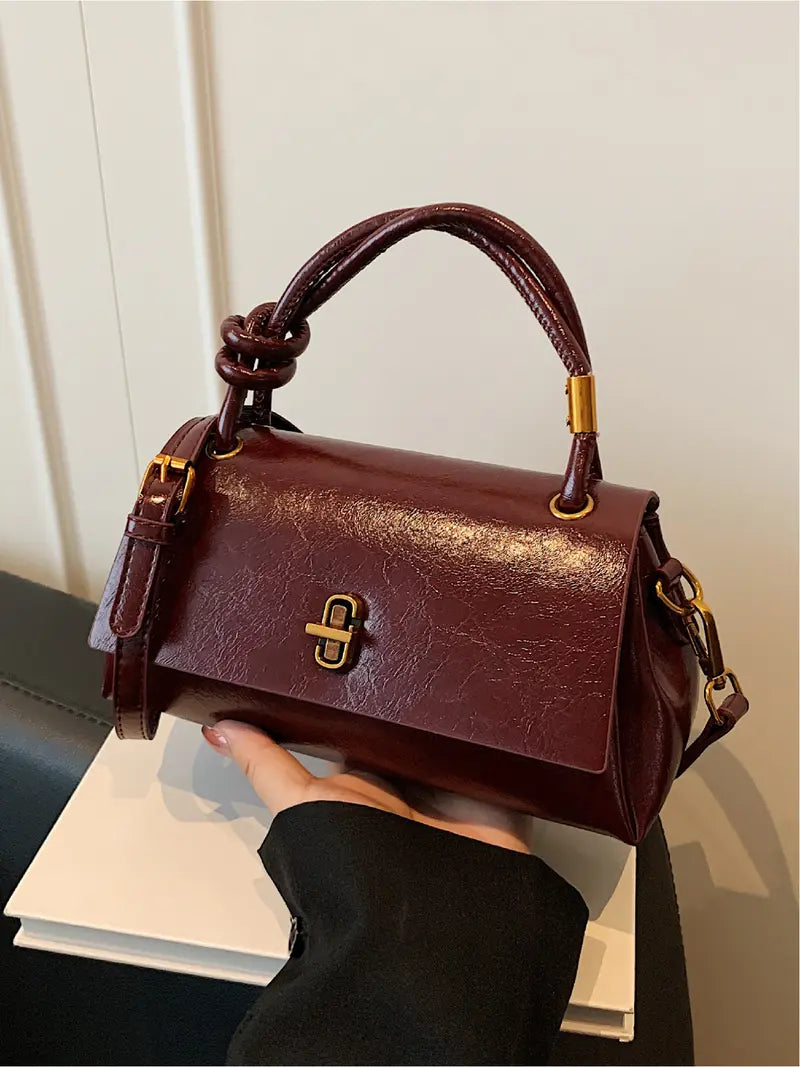 Women's Mini Flap Satchel Crossbody Bag – Vegan Leather Shoulder Bag & Clutch