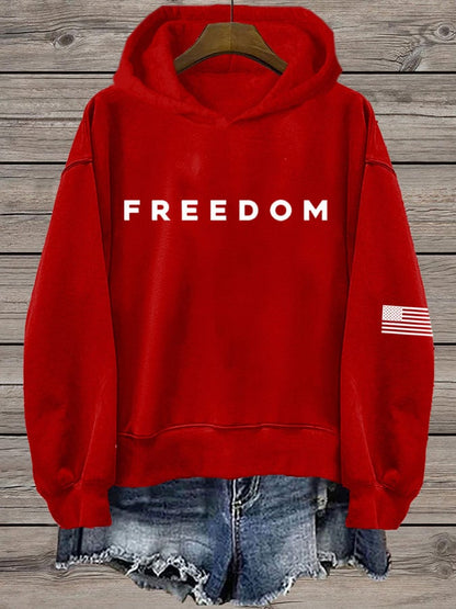 Women's Freedom Print Hooded Sweatshirt