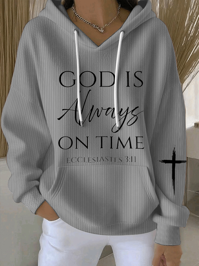 Women's God Is Always On Time  Print Sweatshirt
