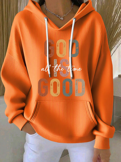 Women's God Is Good All The Time Print Casual Hoodie