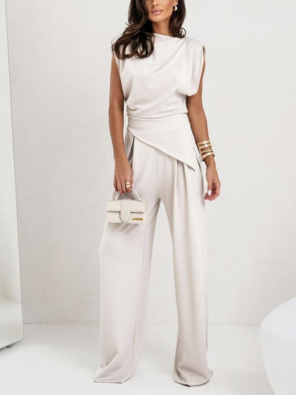 Eliza | Irregular sleeveless casual two-piece set