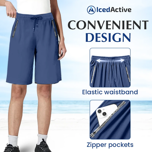 IcedActive - Women's Ice Silk Quick Drying Stretch Shorts