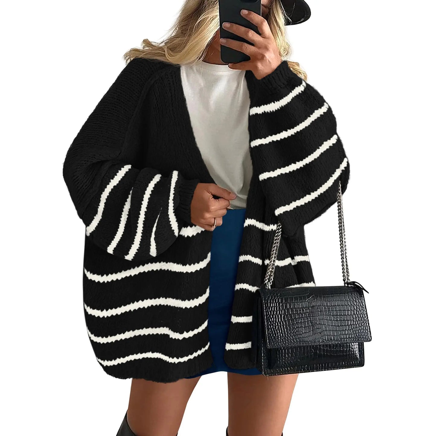 Women's Oversized Cardigan Sweater - Lightweight Knit