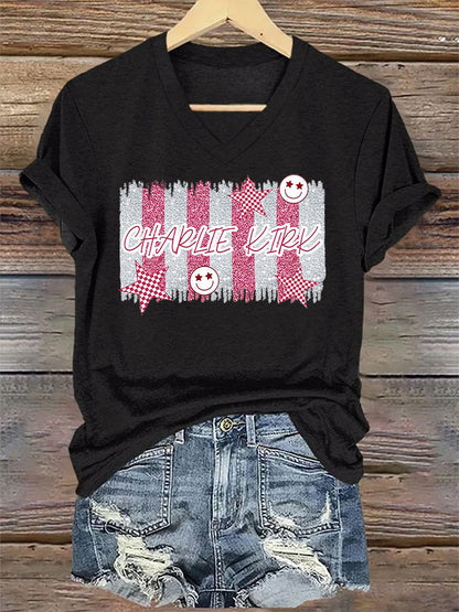 Retro Forever In Our Hearts Print T-Shirt
