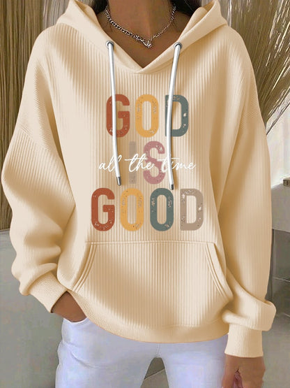 Women's God Is Good All The Time Print Casual Hoodie