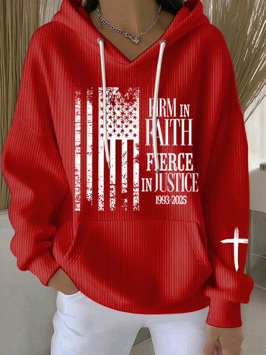 Women's Firm In Faith Fierce In Justice Print Casual Sweatshirt