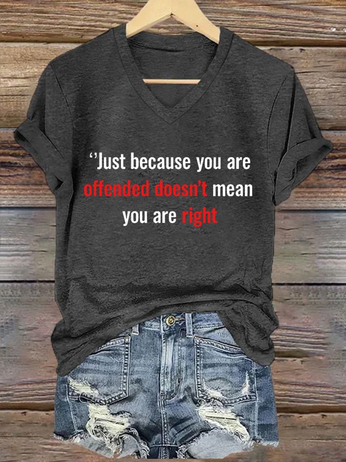 Women's Commemorative Print V Neck T-shirt