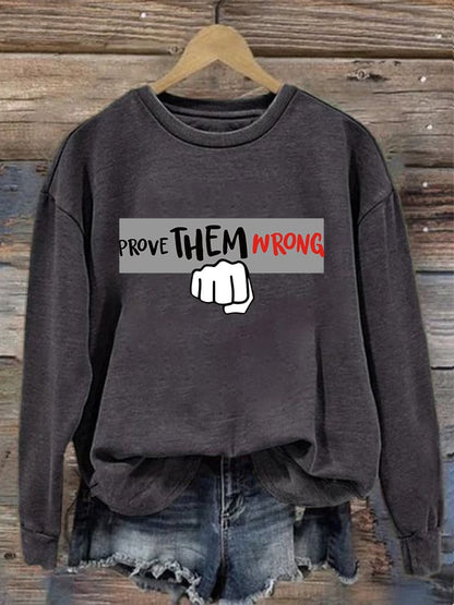Women'S Casual Letter Print Long-Sleeved Sweatshirt