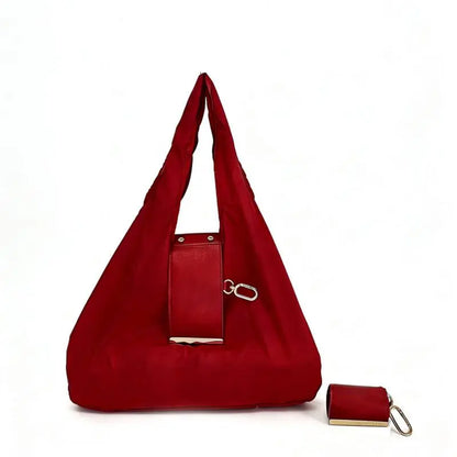 Compact Foldable Keychain Tote Bag, Reusable