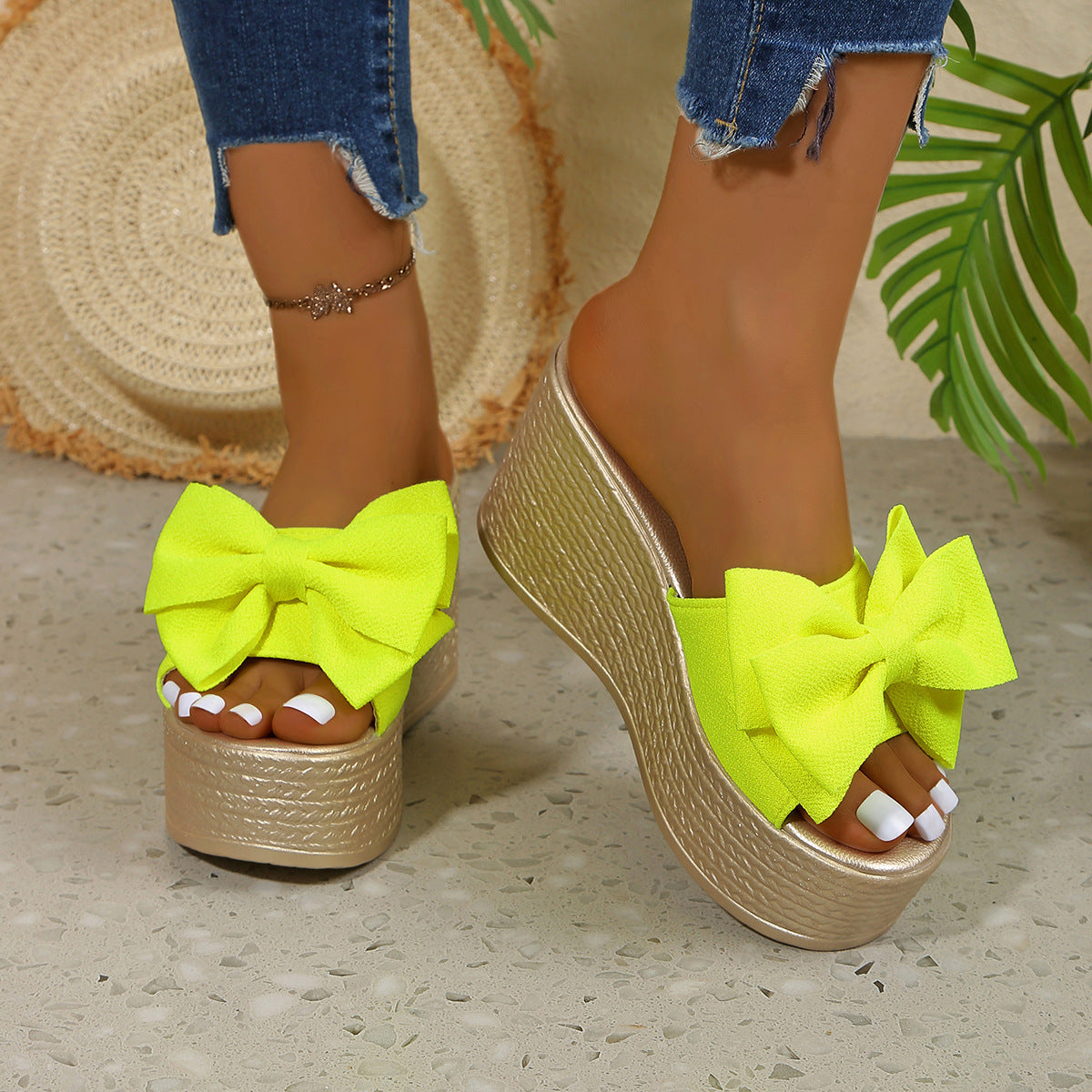 Women’s BowBella Platform Wedge Sandals – Chunky Flatform Summer Shoes