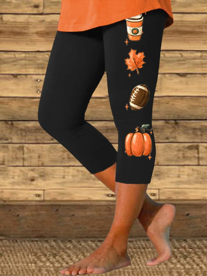 Women's Tis The Season Football Print Casual Leggings