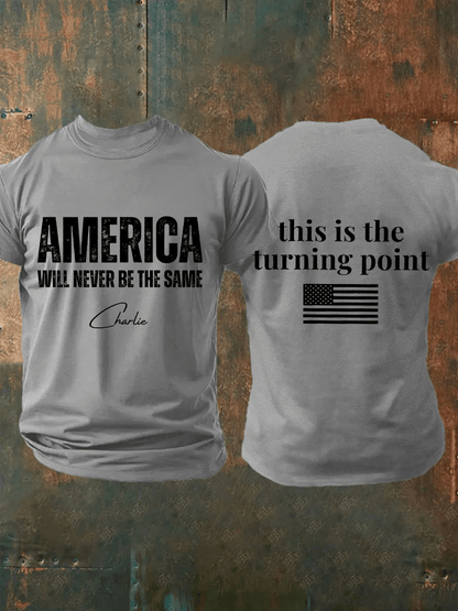 Men's FREEDOM Print short-sleeved T-shirt