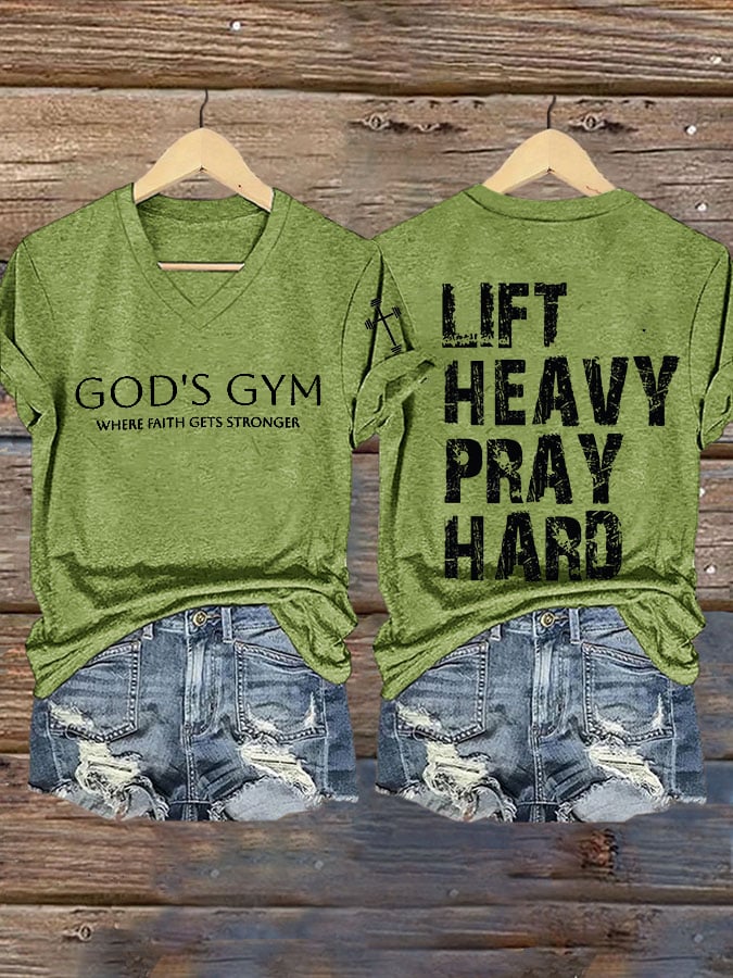 Women's Retro Gym Faith Print T-Shirt