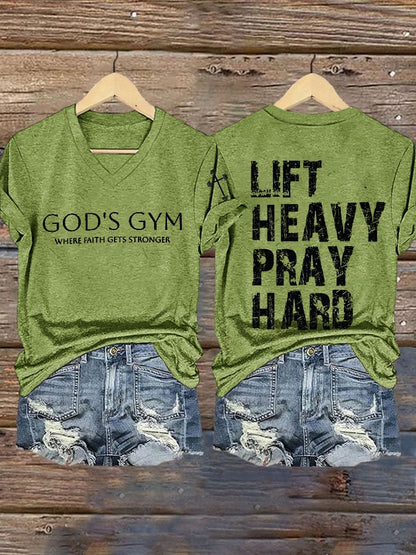 Women's Retro Gym Faith Print T-Shirt