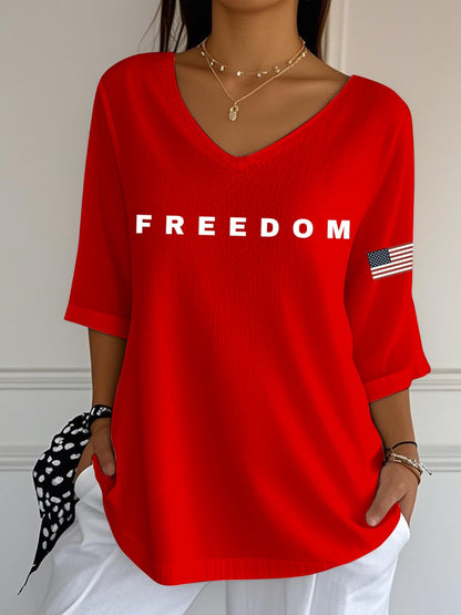 Women'S Casual Letter Print T-Shirt