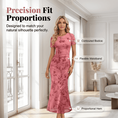 Women's Floral Mesh Mermaid Dress