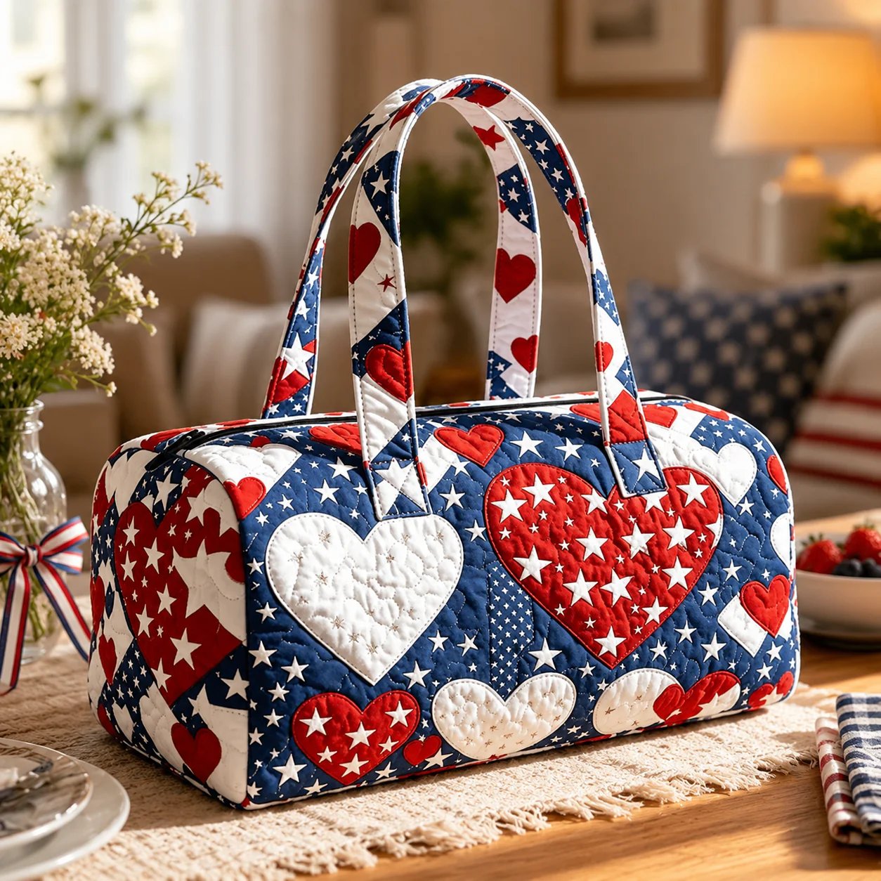🔥HOT SALE 49% OFF🔥 Floral American Flag Travel Duffel
