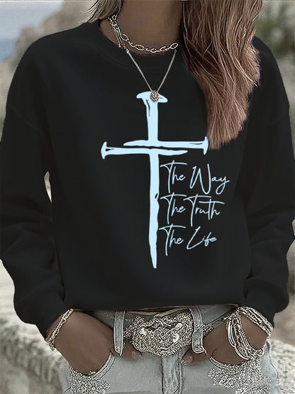 Women's Jesus The Way The Truth The Life Print Sweatshirt