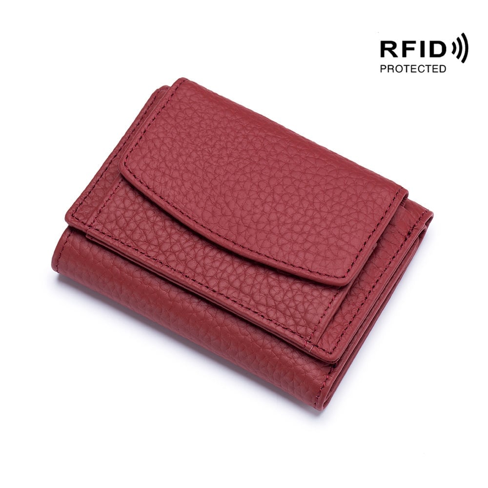 2026 New Genuine Leather RFID Blocking Card Holder Organizer Pocket Mini Wallet