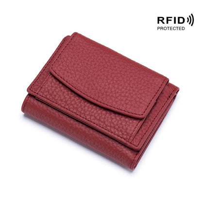 2026 New Genuine Leather RFID Blocking Card Holder Organizer Pocket Mini Wallet