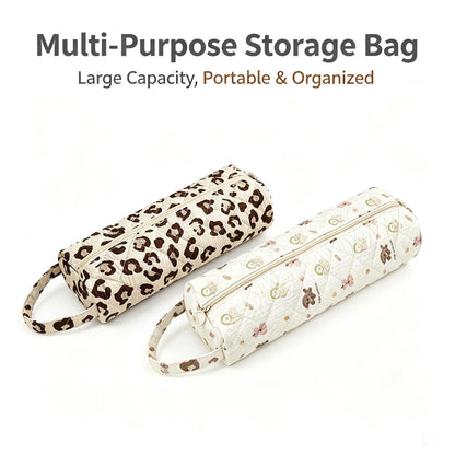 Quilted Hair Dryer Storage Bag - Travel Case for Hair Dryer, Curling Iron & Straightener