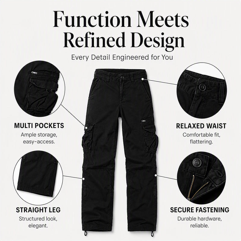 ✨Women's Vintage Wide Leg Cargo Pants
