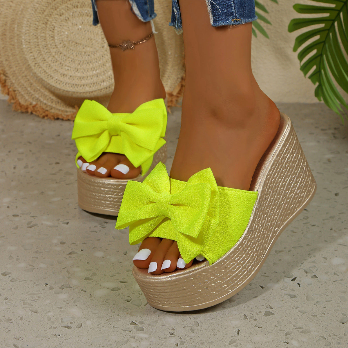 Women’s BowBella Platform Wedge Sandals – Chunky Flatform Summer Shoes