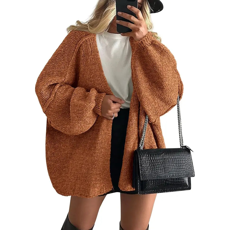 Women's Oversized Cardigan Sweater - Lightweight Knit