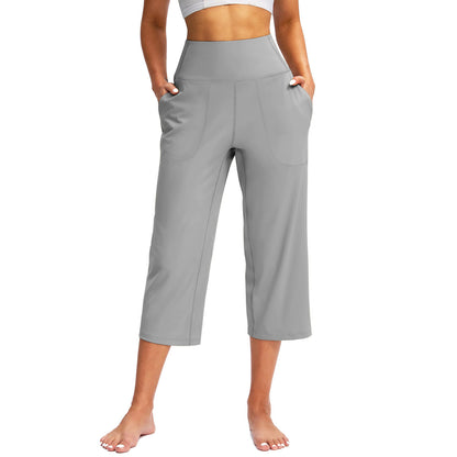 Capri Pants for Women Wide Leg Yoga Dress Cropped Pants