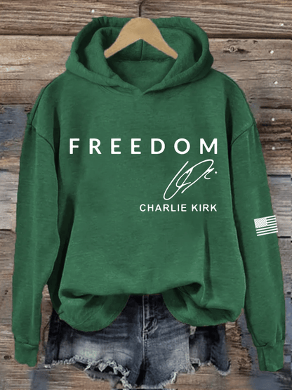 Women's Freedom Print Hooded Sweatshirt