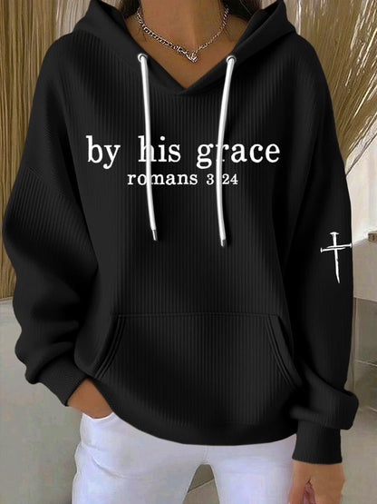 Women'S By His Grace Printed Hoodie Sweatshirt