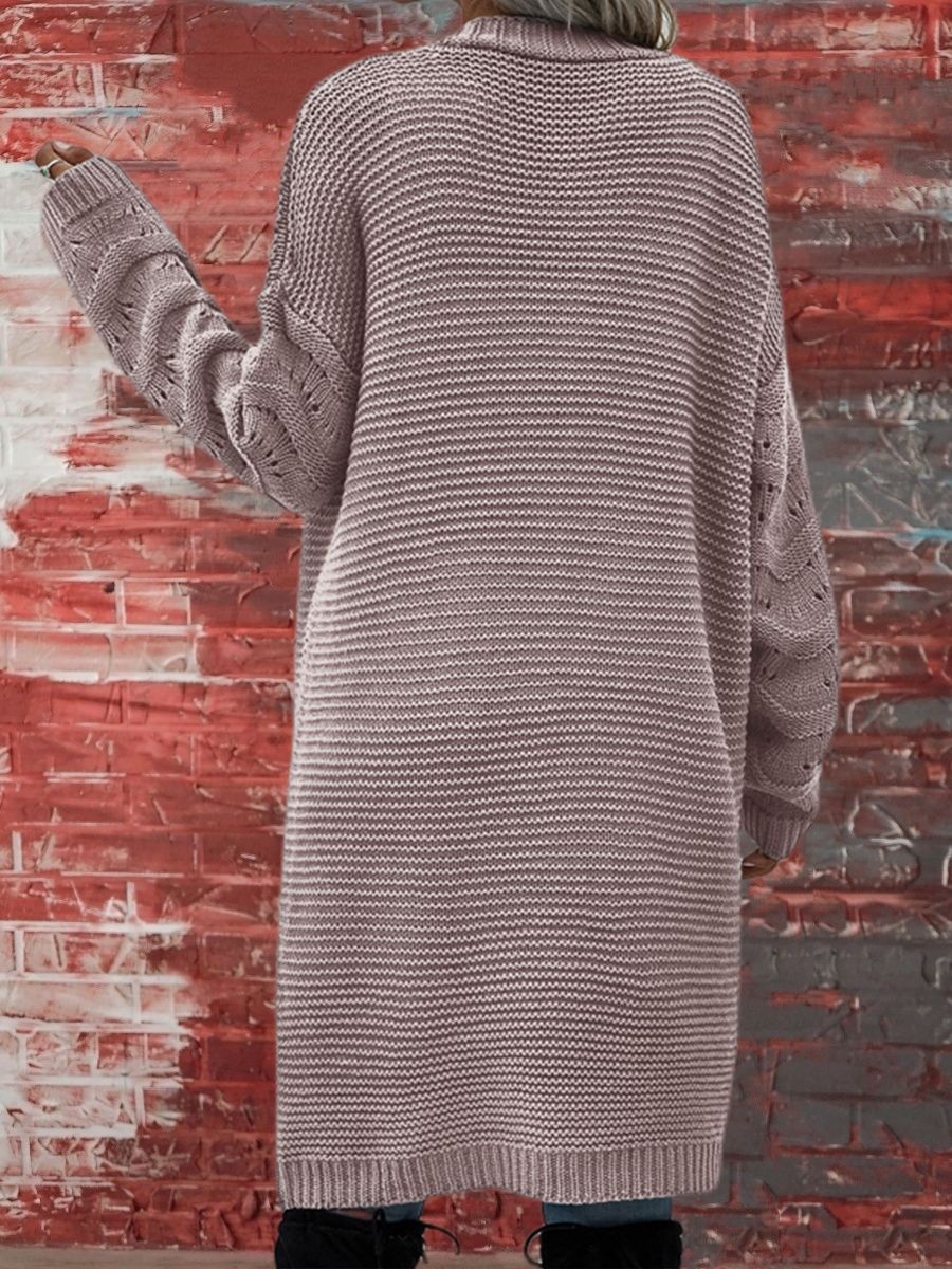 Fashion Solid Color Wool Cardigan