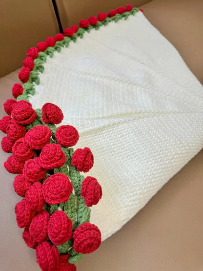 🌸DIY handmade rose blanket