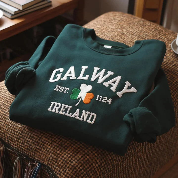 Custom Ireland City/County St Patrick's Day Embroidered Sweatshirt
