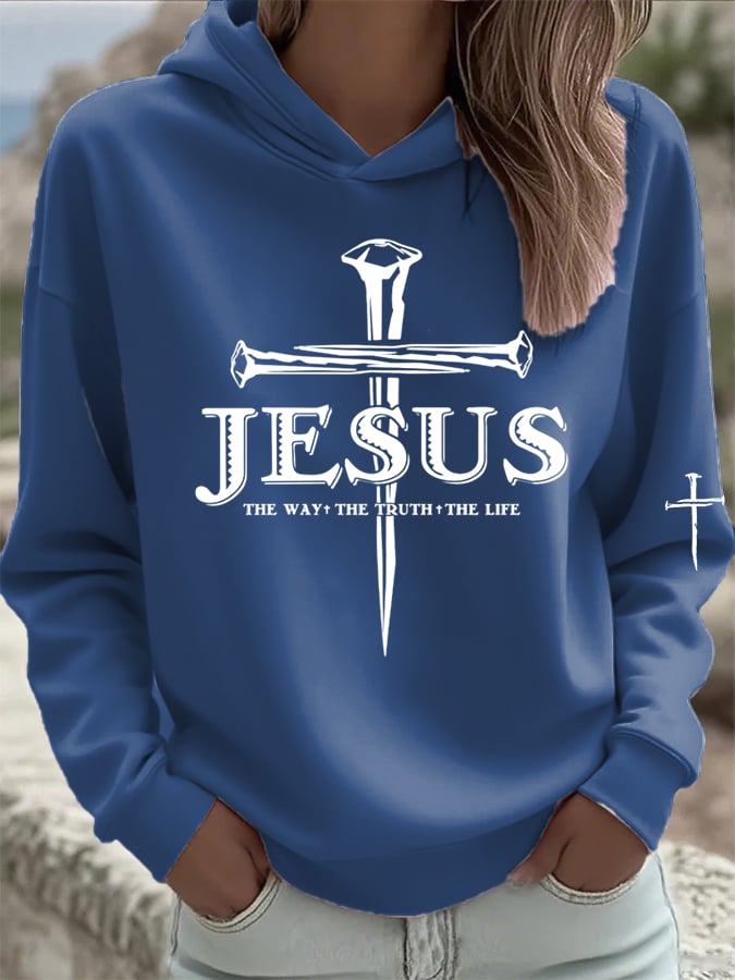 Women's Jesus The Way The Truth The Life Print Sweatshirt