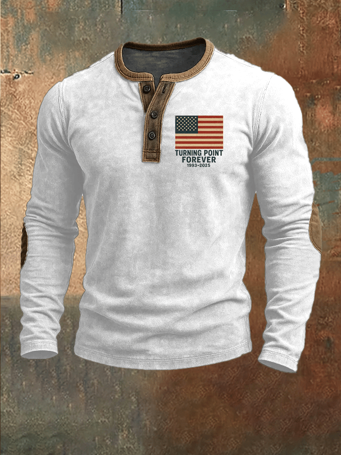 Men's Hot Spot Print Henley Top