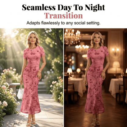 Women's Floral Mesh Mermaid Dress
