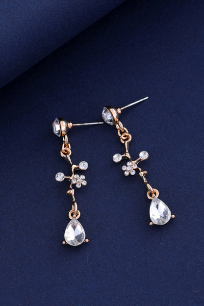 Golden Bridal Necklace Earring Set For Wedding