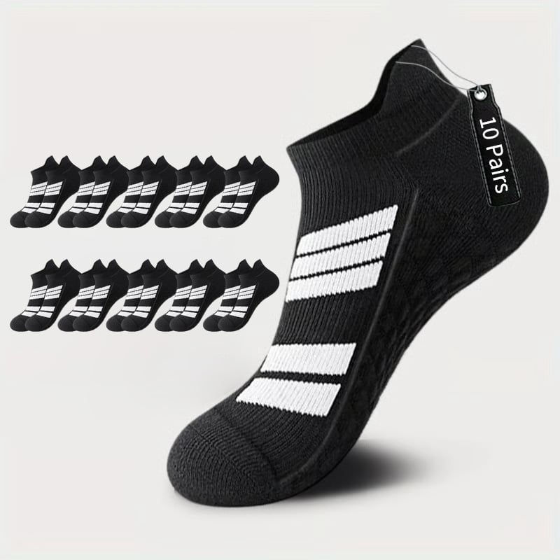 Stay-Put No-Show Sports Socks – Soft Cotton, Zero Slipping