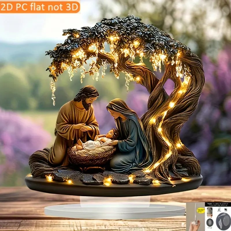Newborn flat Christmas scene desktop decoration