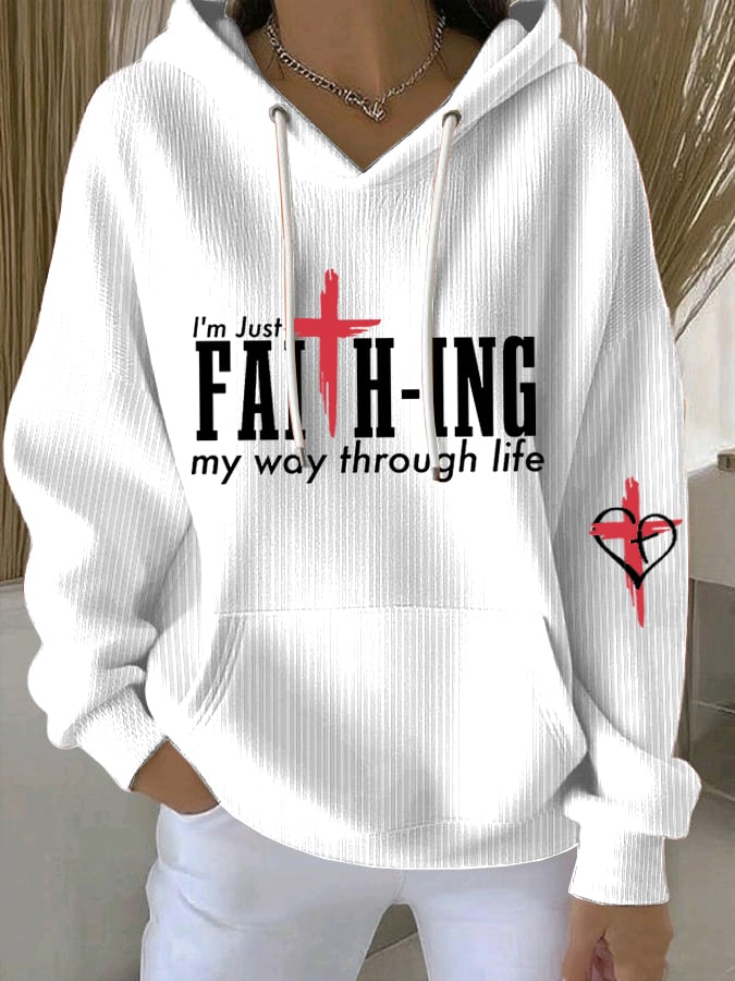 Women's  I'M Just Faith-Ing My Way Through Life Sweatshirts