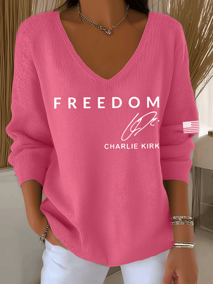 Women's Freedom Printed Knit Long Sleeve Top