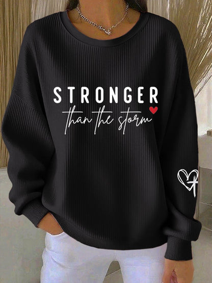 Women's Casual Faith Textured Sweatshirt