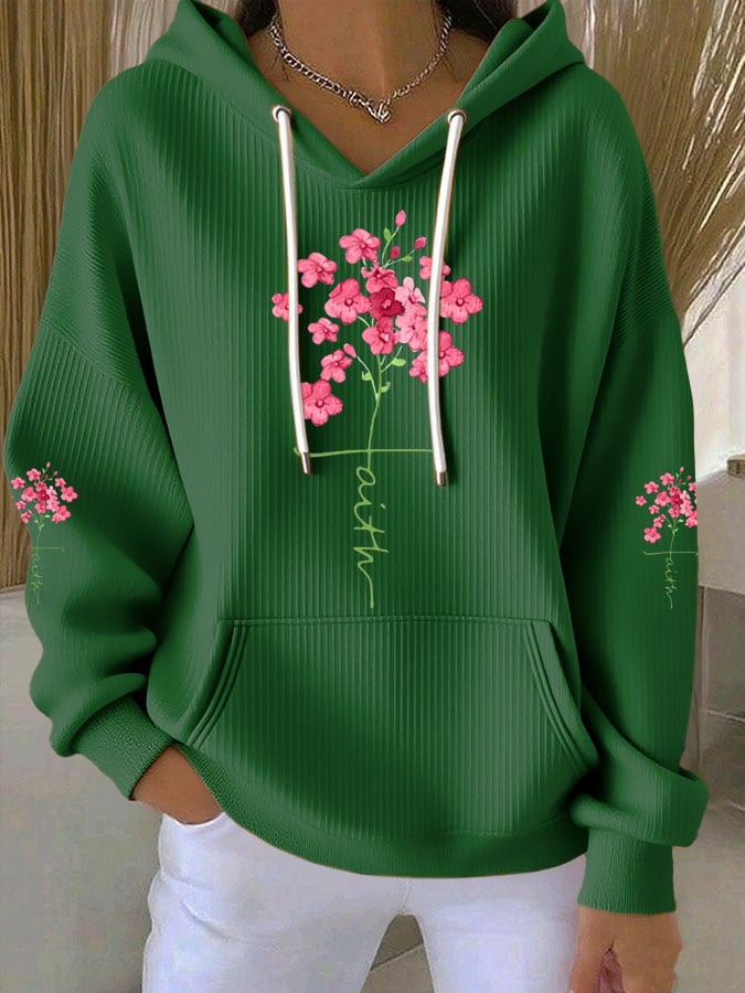 Women's Faith Print Casual Hoodie