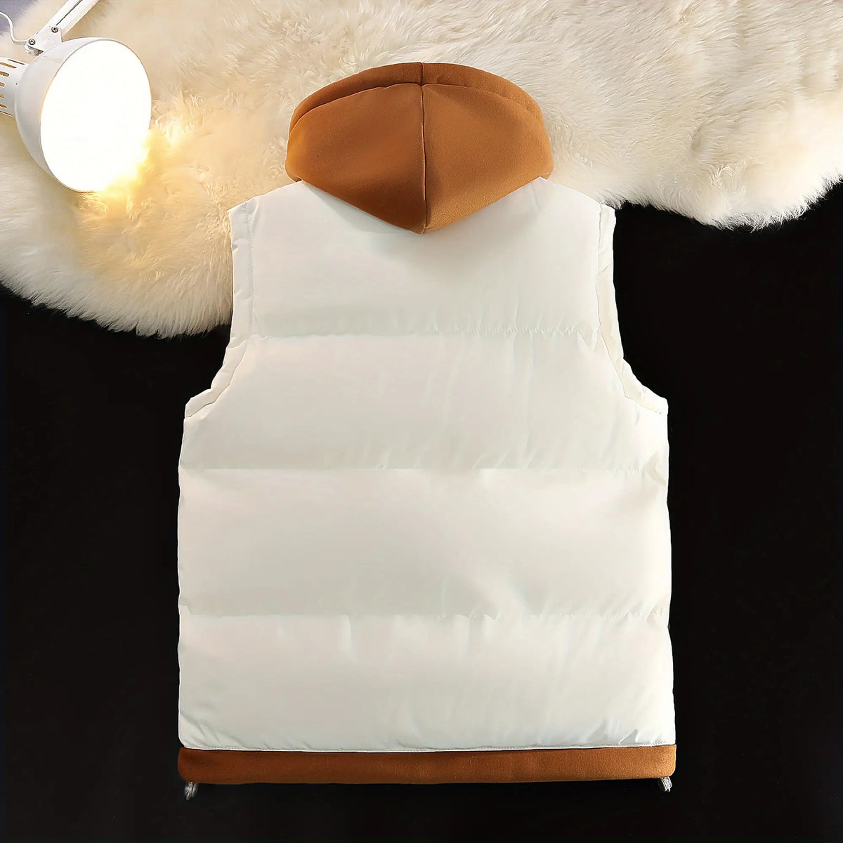 Unisex Hooded Thermal Vest — Faux Two-Piece Layered Winter Gilet