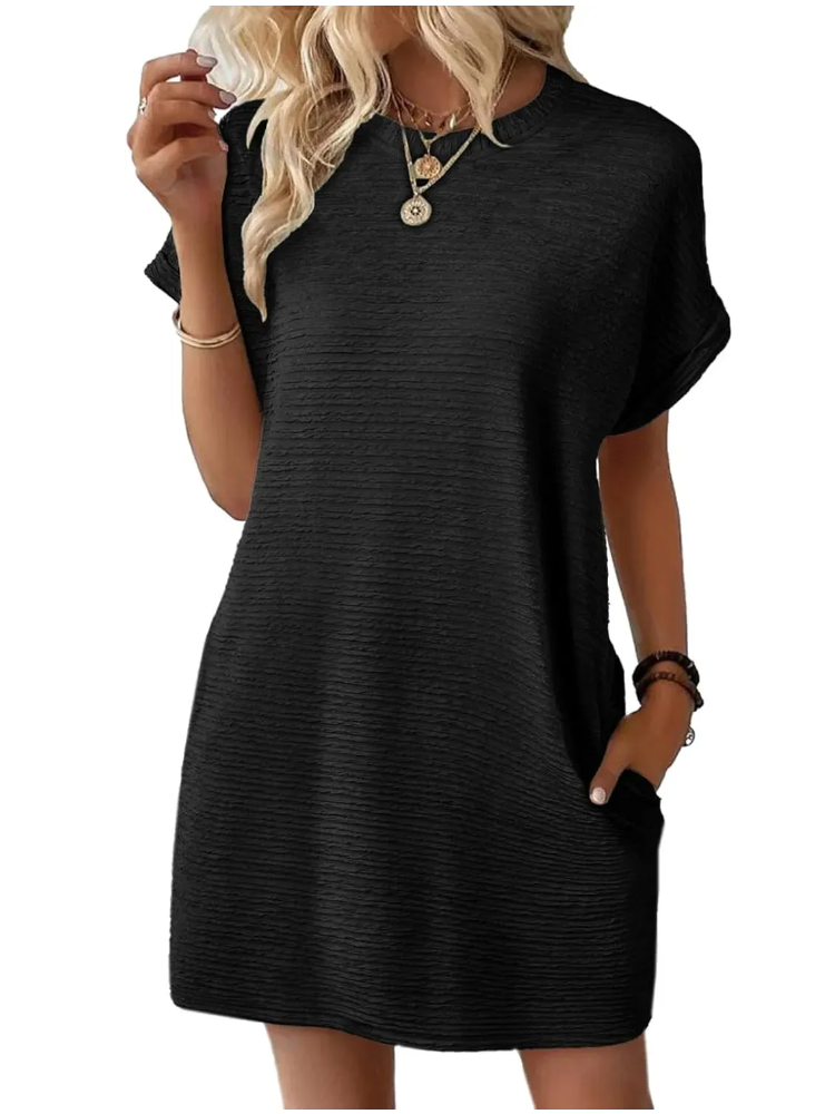 Women's Lightweight Summer T-shirt Dress with Pockets (Buy 2 Free Shipping)